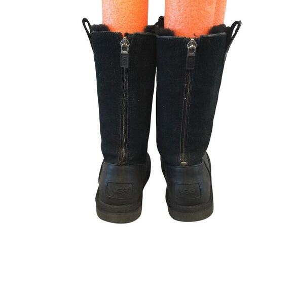 UGG Girls Jesslyn Tall Boots Sz US 3 EU 33 Kids Black Preppy Y2K Suede Shearling - Picture 9 of 14